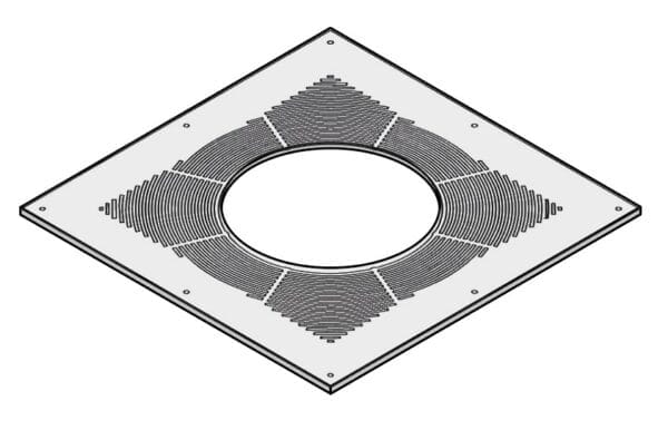 1 piece ventilated square fire stop plate G50