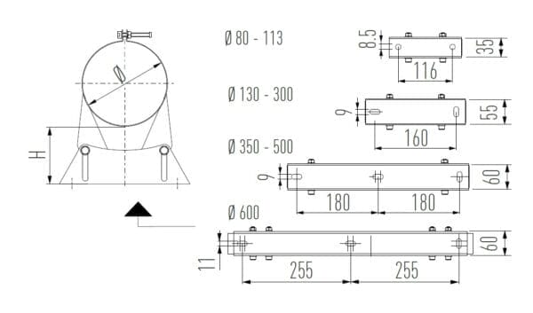 Wall band adjustable 25 - 90 - MEMB