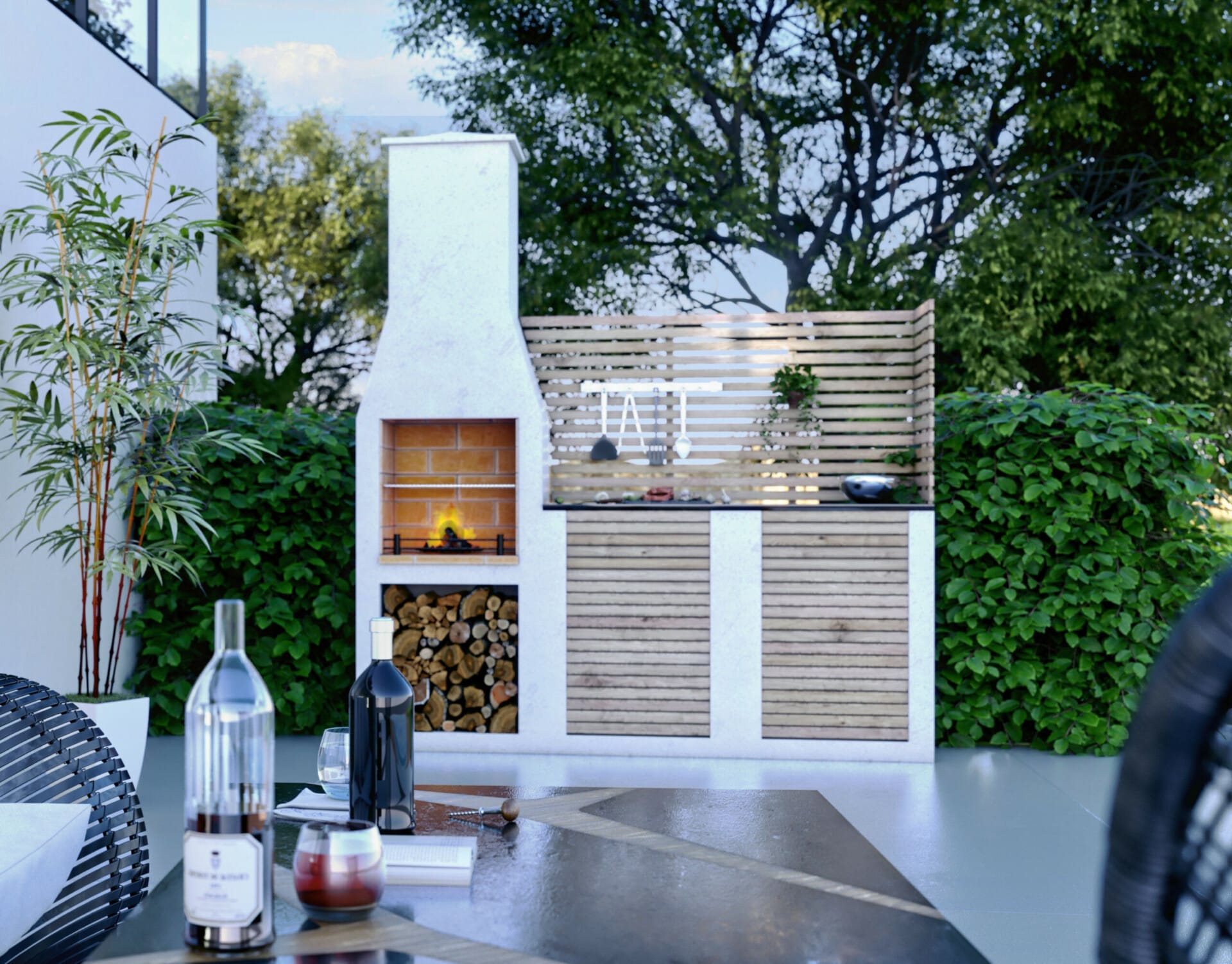 The Hale Outdoor Kitchen right hand kit Schiedel Chimney Systems Ltd