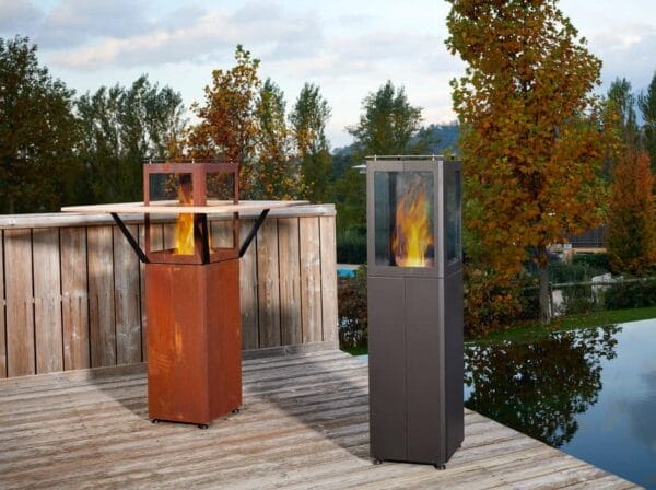 Qube Corten Steel Pellet Patio Heater Bundle