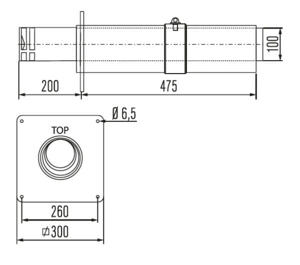 USDHC210 Horizontal terminal with large wall cover and band